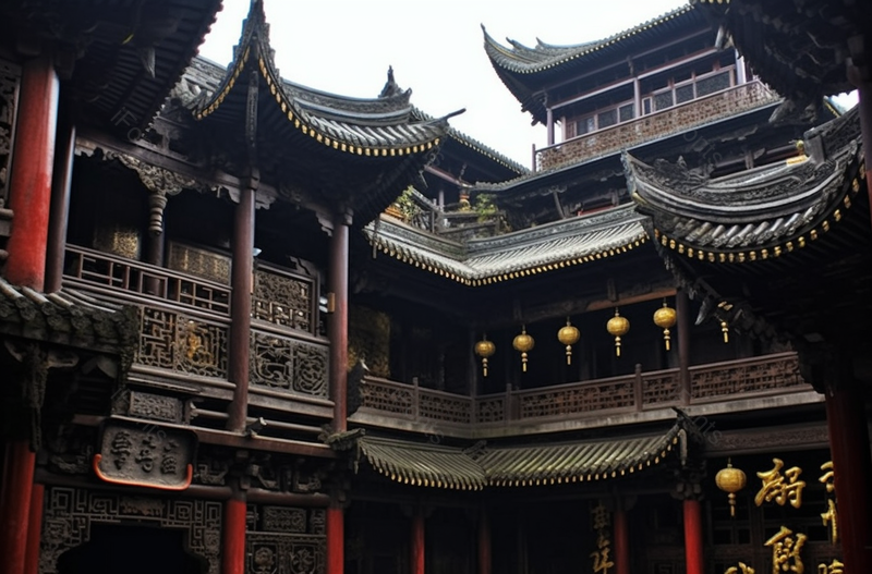 重庆罗汉寺中式建筑摄影图,高清,摄影图,摄影图片,图片大全,摄影图免费下载